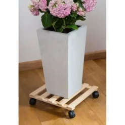 NATUR Hyllan på hjul för växter - Gran - H7,4 x 35 x 35 cm