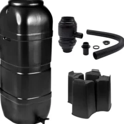 NATURE Vattenuppsamlingssats - 100 liter - Kolumnform - Anti-UV-behandlad - Tillverkad i Europa - Svart