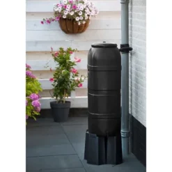 NATURE Vattenuppsamlingssats - 100 liter - Kolumnform - Anti-UV-behandlad - Tillverkad i Europa - Svart