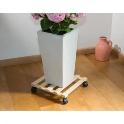 NATURE Växtställ på hjul - Gran - H7,4 x 35 x 35 cm