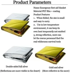 nödfilt Survival Rescue First Aid Folie Termisk filt 130x210cm