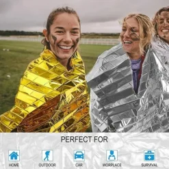 Nödfilt Värmefolie Vindtät & Lättvikt Överlevnadsfilt - Silver