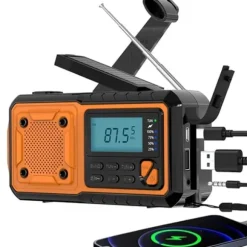 Nödradio 4000mAh - AM/FM/SW handvevad radio med solceller USB, ficklampa, läslampa, SOS-larm, lämplig för camping, vandring och nödberedskap
