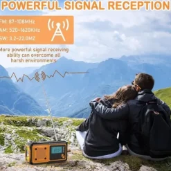 Nödradio 4000mAh - AM/FM/SW handvevad radio med solceller USB, ficklampa, läslampa, SOS-larm, lämplig för camping, vandring och nödberedskap