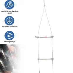 Nödsituation brandstege, 5m längd, 200kg lastkapacitet, 2.35kg vikt, aluminiumlegering, kompakt design