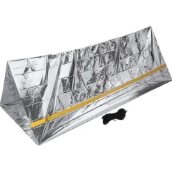 Nödtält Återanvändbart hopfällbart lätt PET-aluminiumfilm Termisk filt Överlevnadsskydd för vandring och camping