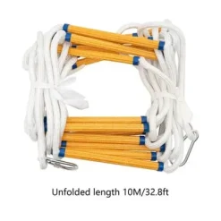 Nödutrymningsstege - Räddningsstege - 10 m Längd - 200 kg Maxbelastning - Halkskydd - För Balkong & Hem - Utomhusbruk