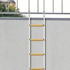 Nödutrymningsstege - Räddningsstege - 10 m Längd - 200 kg Maxbelastning - Halkskydd - För Balkong & Hem - Utomhusbruk