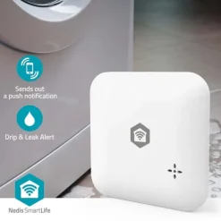 Nedis SmartLife Water Detector | Wi-Fi | Batteridriven | Förlängning ingår | Max. batteritid: 24 Månader | 80 dB | Vit