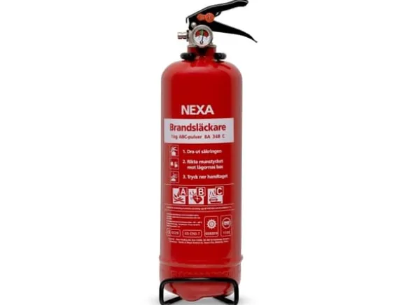 Nexa brandslukker, rød 1 kg pulver 8A 34B C