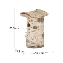 Nichoir - Esschert Design - Blåmes - Björk - Ingångsdia 28 mm - Certifierad FSC