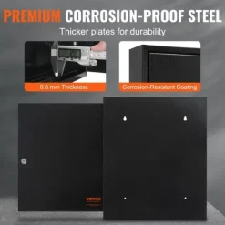 100-nyckelskåp med justerbara ställ och färgglada nyckelbrickor för enkel nyckelhantering.