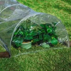 OBOSOE 3 Meter Lång Tunnelväxthus – Justerbart Odlingsskydd med Transparent PE för Växter