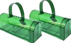 OBOSOE 2 st Råttfällor – Automatisk Kontinuerlig Musfälla för Kök, Förråd & Sovrum | Plastkonstruktion med Pedal & Handtag