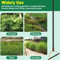 OBOSOE 60 TUM OGÄRDSKLIAPPARE MED DUBBELTANDAT STÅLBLAD - Manuellt Ogräsverktyg, Gräsklippare för Stående Arbete, Tunga Ogräsrensare med Långt Skaft | CDON
