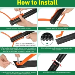 OBOSOE 60 TUM OGÄRDSKLIAPPARE MED DUBBELTANDAT STÅLBLAD - Manuellt Ogräsverktyg, Gräsklippare för Stående Arbete, Tunga Ogräsrensare med Långt Skaft | CDON