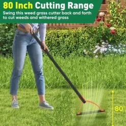 OBOSOE 60 TUM OGÄRDSKLIAPPARE MED DUBBELTANDAT STÅLBLAD - Manuellt Ogräsverktyg, Gräsklippare för Stående Arbete, Tunga Ogräsrensare med Långt Skaft | CDON