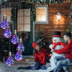 OBOSOE Bulb Solar Festival Vindklockor, Färgförändring Vindklockor Utomhus Inomhusdekoration, Led Ljus för Balkong, Sovrum, Party, Gård, Fönster,