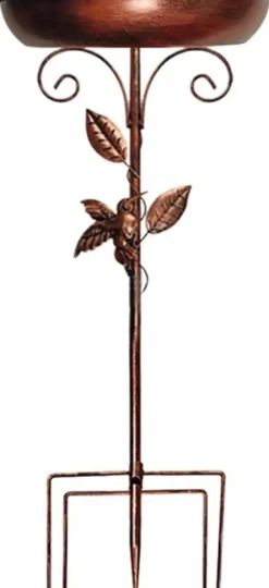 OBOSOE Fågelbad i Metall 76 cm – Stabil 5-delad Bas & Avtagbar Stång, Vintage Design för Trädgård, Uteplats & Gräsmatta