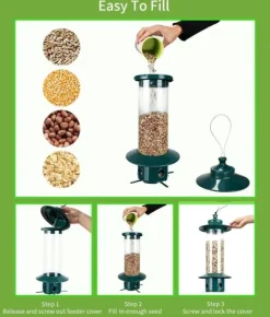 OBOSOE Fågelmatare för Utomhus – Ekorrsäker med Gravitetssensor, Hängande och Stor Kapacitet