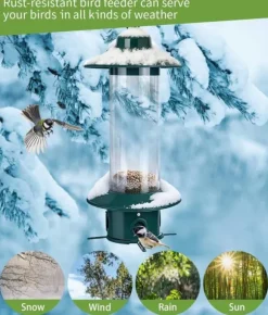 OBOSOE Fågelmatare för Utomhus – Ekorrsäker med Gravitetssensor, Hängande och Stor Kapacitet