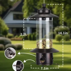 OBOSOE Fågelmatare för Utomhus – Ekorrsäker med Gravitetssensor, Hängande och Stor Kapacitet