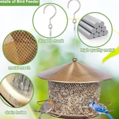 OBOSOE Fågelmatare Utomhus – Väderbeständig Hängande Metallmatare, Enkel att Fyll på och Rengöra