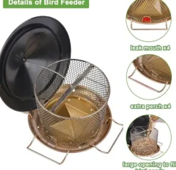 OBOSOE Fågelmatare Utomhus – Väderbeständig Hängande Metallmatare, Enkel att Fyll på och Rengöra