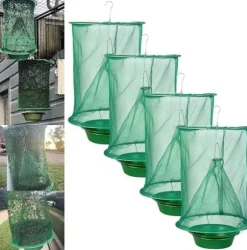 OBOSOE Flugfälla flugfångare 4-pack – återanvändbar, effektiv flugavvisare för utomhus och inomhus