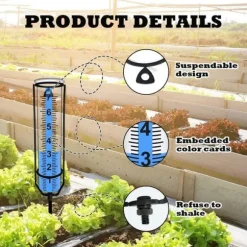 OBOSOE Frosttålig Regnmätare i Klar Plast – Perfekt för Trädgården