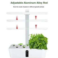 OBOSOE Hydroponisk Odlingssystem – Inomhus Trädgård med LED-växtljus & 16H Smart Timer