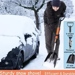 OBOSOE 5-i-1 Bil Snöskyffel, Snöborste & Iskrapa – Multifunktionell Snöborttagare för Bil, Justerbar Längd