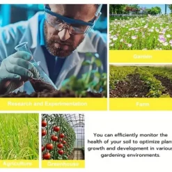 OBOSOE 4-i-1 Jordmätare – PH-mätare, NPK, Fuktighet och Temperatur med LCD Display för Trädgård, Växter och Växthus