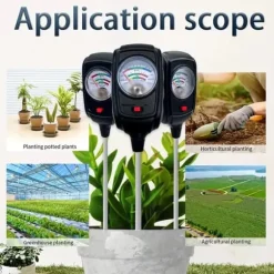 OBOSOE 3-i-1 Jordtestare – Mäter Fukt, Näring och pH i Jord | Trädgård, Gräsmatta, Inomhusväxter | Batterifri