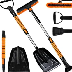 OBOSOE 5-i-1 Snöborste för Bil – Iskrapa med Borste för Bil, Skonsam för Lack, Perfekt för SUV, Lastbil och Vindruta