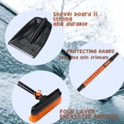 OBOSOE 5-i-1 Snöborste för Bil – Iskrapa med Borste för Bil, Skonsam för Lack, Perfekt för SUV, Lastbil och Vindruta