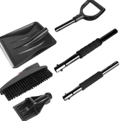 OBOSOE 3-i-1 Snöskyffel med Iskrapa & Snöborste – Portabel Fällbar Snöskyffel för Bil & Trädgård