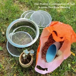 OBOSOE Jordsåll av rostfritt stål – Sållningsset med 5 utbytbara såll (1 mm, 3 mm, 6 mm, 9 mm, 12 mm) – Trädgårdssåll för jord, sand, sten, filtrering | CDON