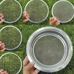 OBOSOE Jordsåll av rostfritt stål – Sållningsset med 5 utbytbara såll (1 mm, 3 mm, 6 mm, 9 mm, 12 mm) – Trädgårdssåll för jord, sand, sten, filtrering | CDON