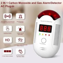 OBOSOE Kombinerad Gas- Och CO-Detektor – Plug-in Kolmonoxiddetektorer För Hem, Husvagn, Propan, Metan