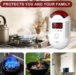 OBOSOE Kombinerad Gas- Och CO-Detektor – Plug-in Kolmonoxiddetektorer För Hem, Husvagn, Propan, Metan