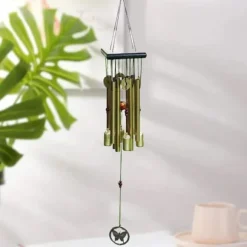 OBOSOE Kopparfjärils trä och aluminium vindspel 26 tum – perfekt för uteplats och balkong