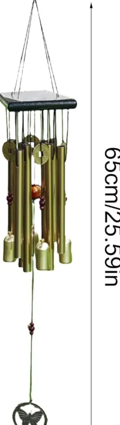 OBOSOE Kopparfjärils trä och aluminium vindspel 26 tum – perfekt för uteplats och balkong