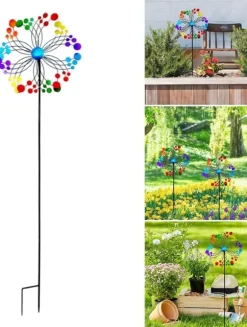 OBOSOE Metall Vindspel – 3D Kinetic Roterande Vindsnurra för Trädgård, Balkong & Uteplats, Batterifri