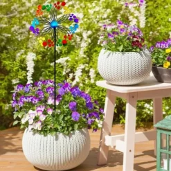 OBOSOE Metall Vindspel – 3D Kinetic Roterande Vindsnurra för Trädgård, Balkong & Uteplats, Batterifri