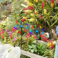 OBOSOE Metall Vindspel – 3D Kinetic Roterande Vindsnurra för Trädgård, Balkong & Uteplats, Batterifri