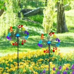 OBOSOE Metall Vindspel – 3D Kinetic Roterande Vindsnurra för Trädgård, Balkong & Uteplats, Batterifri