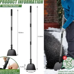 OBOSOE Multifunktionell Snöskyffel, Iskrapa och Ogrässpade – Effektiv Skyffel för Borttagning av Snö, Is och Ogräs