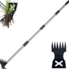 OBOSOE Ograsplockare med Långt Skaft (60 tum ) - 2-i-1 Manuellt Ograsverktyg med Rävsvans och Trädgårdshacka - Tung Ogräsryckare