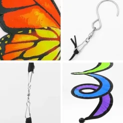 OBOSOE 3-pack 3D Färgglada Fjärils Vindspel – Roterande Vindsnurra för Trädgård, Gräsmatta & Upphängning